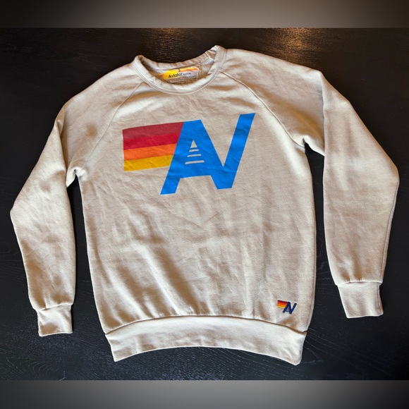New! Aviator Nation Logo Sweatshirt - Sand - Picture 5 of 9